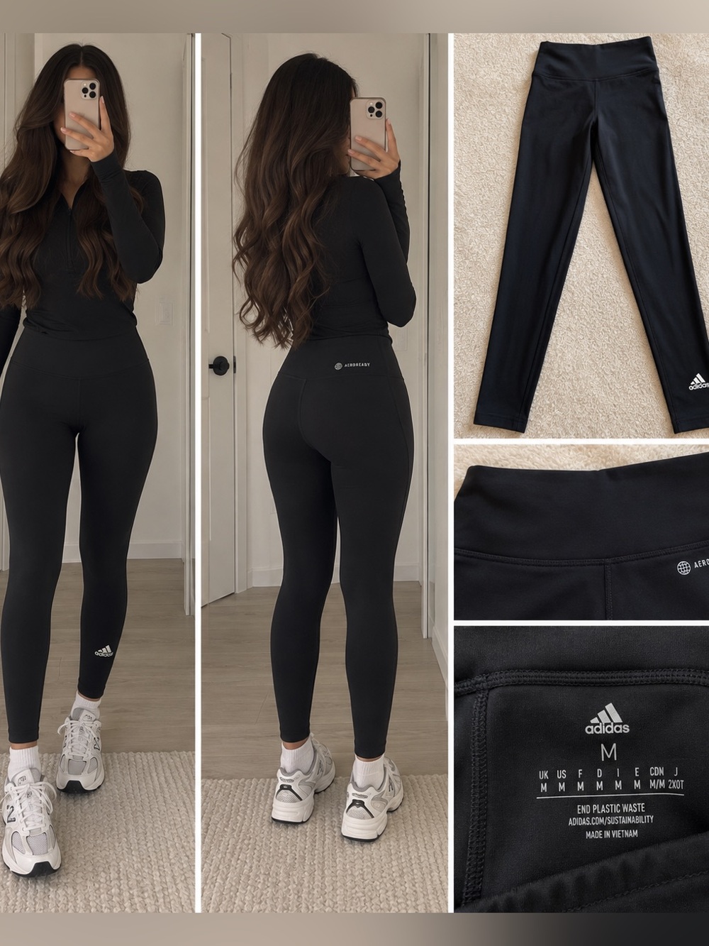 adidas Black mid ride Training Leggings